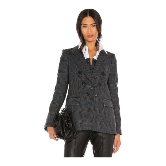 VERONICA BEARD Yareli Gray Wool Houndstooth Blazer Dickey Jacket Size 00 - Picture 6 of 15